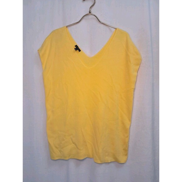 NEW Talbots Sweater Vest Yellow Cotton Rayon Slight Dolman Sleeve Size XL - Picture 1 of 7
